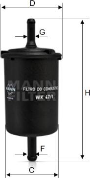 Mann-Filter WK 47/1 - Горивен филтър vvparts.bg