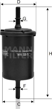 Mann-Filter WK 58/5 - Горивен филтър vvparts.bg