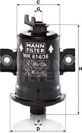 Mann-Filter WK 614/36 x - Горивен филтър vvparts.bg