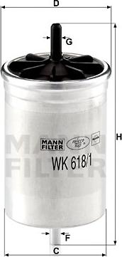 Mann-Filter WK 618/1 - Горивен филтър vvparts.bg