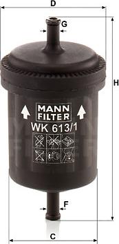 Mann-Filter WK 613/1 - Горивен филтър vvparts.bg