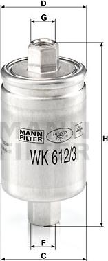 Mann-Filter WK 612/3 - Горивен филтър vvparts.bg