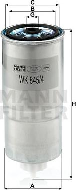 Mann-Filter WK 845/4 - Горивен филтър vvparts.bg
