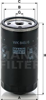 Mann-Filter WK 845/6 - Горивен филтър vvparts.bg