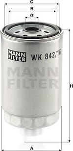 Mann-Filter WK 842/16 - Горивен филтър vvparts.bg