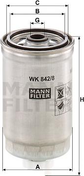 Mann-Filter WK 842/8 - Горивен филтър vvparts.bg