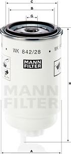 Mann-Filter WK 842/28 - Горивен филтър vvparts.bg