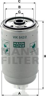 Mann-Filter WK 842/2 - Горивен филтър vvparts.bg