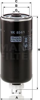 Mann-Filter WK 854/1 - Горивен филтър vvparts.bg