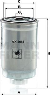 Mann-Filter WK 8051 - Горивен филтър vvparts.bg
