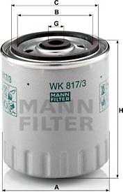 Mann-Filter WK 817/3 x - Горивен филтър vvparts.bg