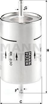Mann-Filter WK 830 - Горивен филтър vvparts.bg