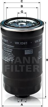 Mann-Filter WK 824/1 - Горивен филтър vvparts.bg