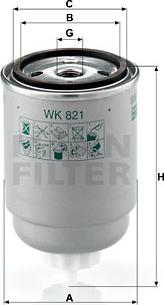 Mann-Filter WK 821 - Горивен филтър vvparts.bg