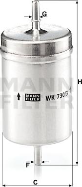 Mann-Filter WK 730/3 - Горивен филтър vvparts.bg