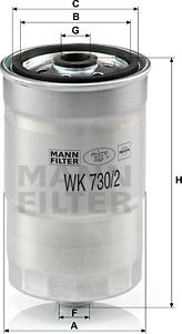 Mann-Filter WK 730/2 x - Горивен филтър vvparts.bg