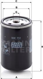 Mann-Filter WK 731 (10) - Горивен филтър vvparts.bg