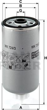 Mann-Filter WK 724/3 - Горивен филтър vvparts.bg