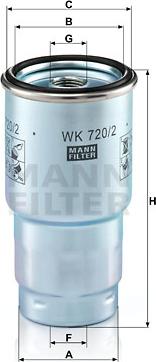 Mann-Filter WK 720/2 x - Горивен филтър vvparts.bg