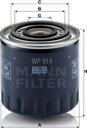 Mann-Filter WP 914 - Маслен филтър vvparts.bg
