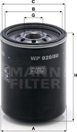 Mann-Filter WP 920/80 - Маслен филтър vvparts.bg