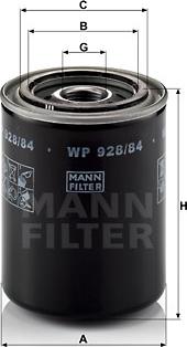 Mann-Filter WP 928/84 - Маслен филтър vvparts.bg