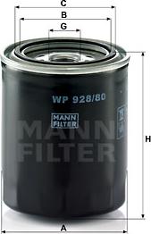 Mann-Filter WP 928/80 - Маслен филтър vvparts.bg