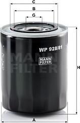Mann-Filter WP 928/81 - Маслен филтър vvparts.bg