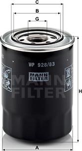 Mann-Filter WP 928/83 - Маслен филтър vvparts.bg