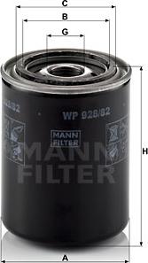 Mann-Filter WP 928/82 - Маслен филтър vvparts.bg