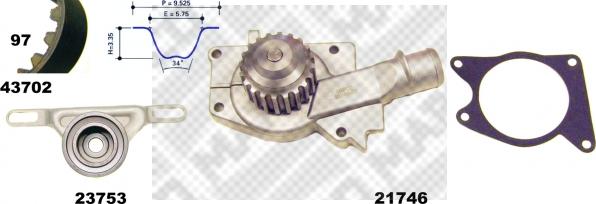 Mapco 41702 - Водна помпа+ к-кт ангренажен ремък vvparts.bg