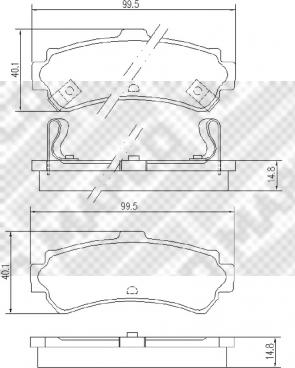 Mapco 6659 - Комплект спирачно феродо, дискови спирачки vvparts.bg