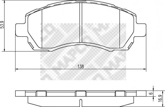 Mapco 6844 - Комплект спирачно феродо, дискови спирачки vvparts.bg