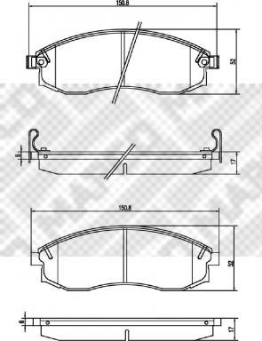 Mapco 6889 - Комплект спирачно феродо, дискови спирачки vvparts.bg