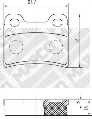 Mapco 6880 - Комплект спирачно феродо, дискови спирачки vvparts.bg