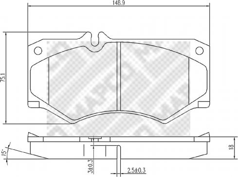 Mapco 6828 - Комплект спирачно феродо, дискови спирачки vvparts.bg