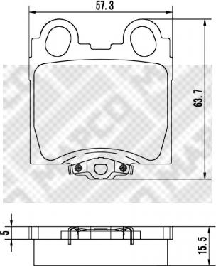 Mapco 6873 - Комплект спирачно феродо, дискови спирачки vvparts.bg