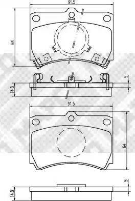 Mapco 6335 - Комплект спирачно феродо, дискови спирачки vvparts.bg