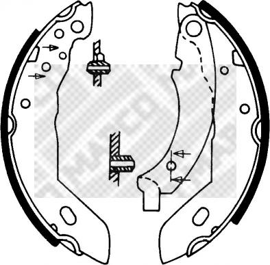 Mapco 8122 - Комплект спирачна челюст vvparts.bg
