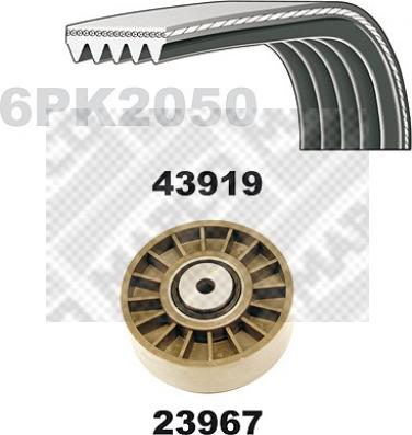 Mapco 23919 - Комплект пистов ремък vvparts.bg