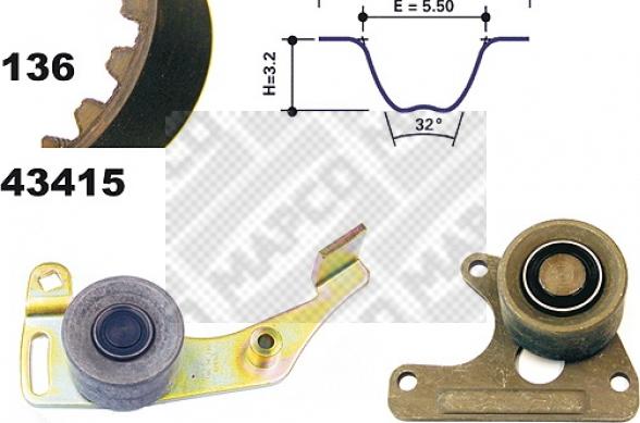 Mapco 23405 - Комплект ангренажен ремък vvparts.bg