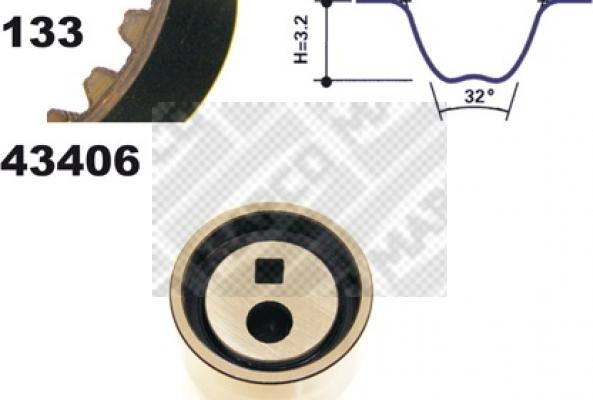 Mapco 23406 - Комплект ангренажен ремък vvparts.bg