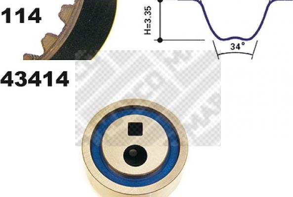 Mapco 23414 - Комплект ангренажен ремък vvparts.bg