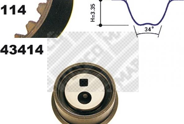 Mapco 23416 - Комплект ангренажен ремък vvparts.bg