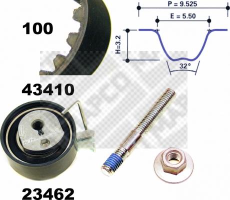 Mapco 23410 - Комплект ангренажен ремък vvparts.bg