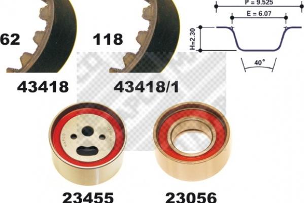 Mapco 23418 - Комплект ангренажен ремък vvparts.bg