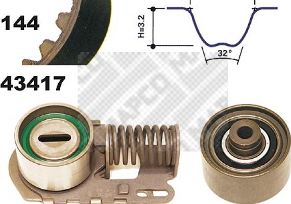 Mapco 23417 - Комплект ангренажен ремък vvparts.bg