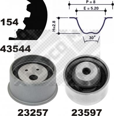 Mapco 23544 - Комплект ангренажен ремък vvparts.bg