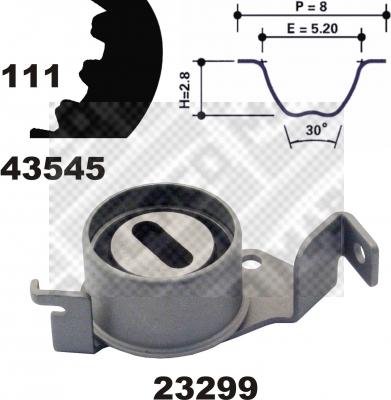 Mapco 23545 - Комплект ангренажен ремък vvparts.bg