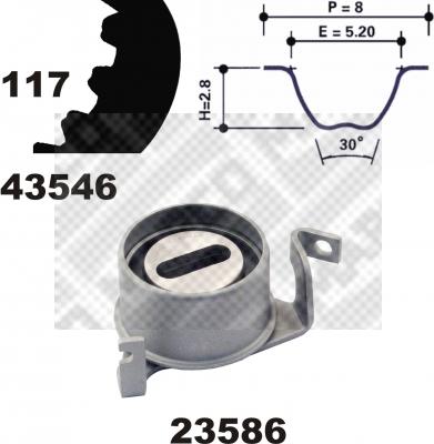 Mapco 23546 - Комплект ангренажен ремък vvparts.bg